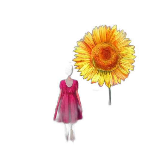 flower, umbrella, dress, staff transparent PNG cut-out