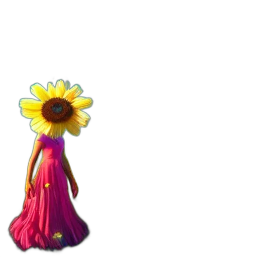 flower, dress, crown, staff transparent PNG cut-out