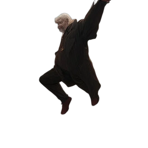 jacket, staff, umbrella, creature transparent PNG cut-out