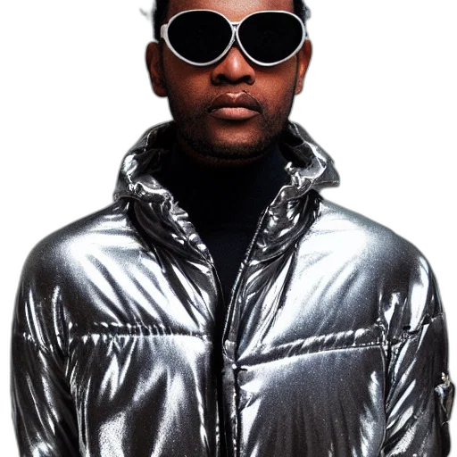 jacket, face, photo, black transparent PNG cut-out