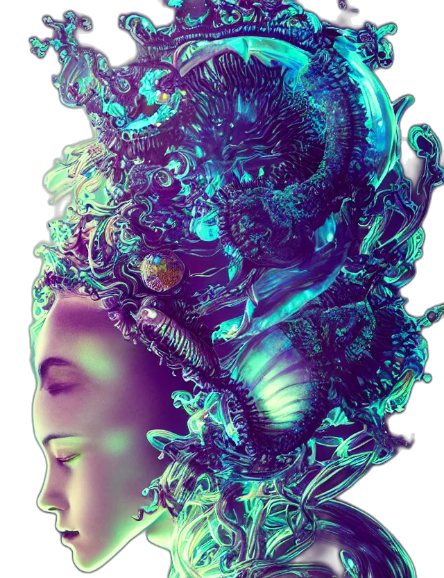 crown, mask, hair, creature transparent PNG cut-out
