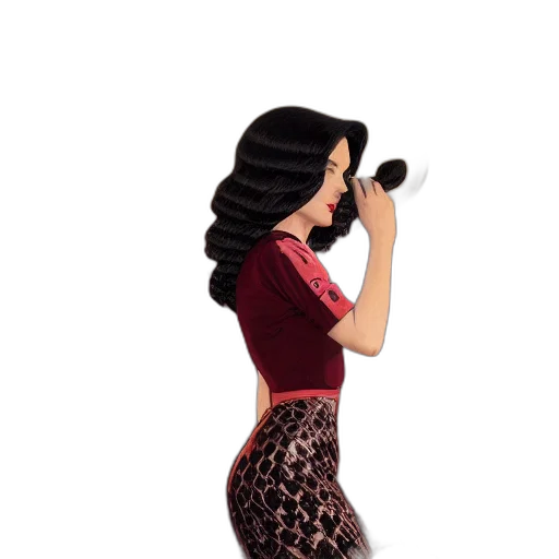 staff, dress, hair, weapon transparent PNG cut-out