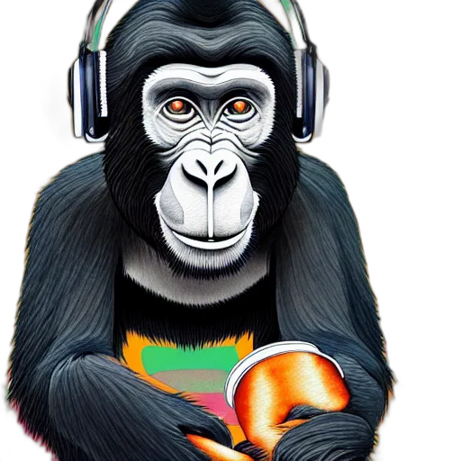 photorealistic, concept art, stoned, ape transparent PNG cut-out