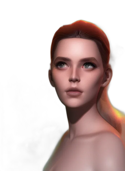 face, robot, photorealistic, 3d render transparent PNG cut-out