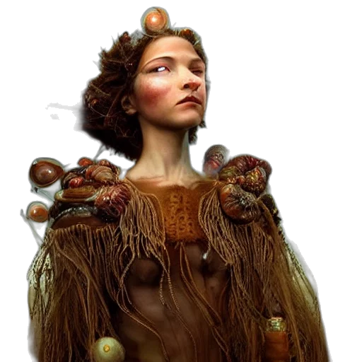 hair, crown, staff, dress transparent PNG cut-out