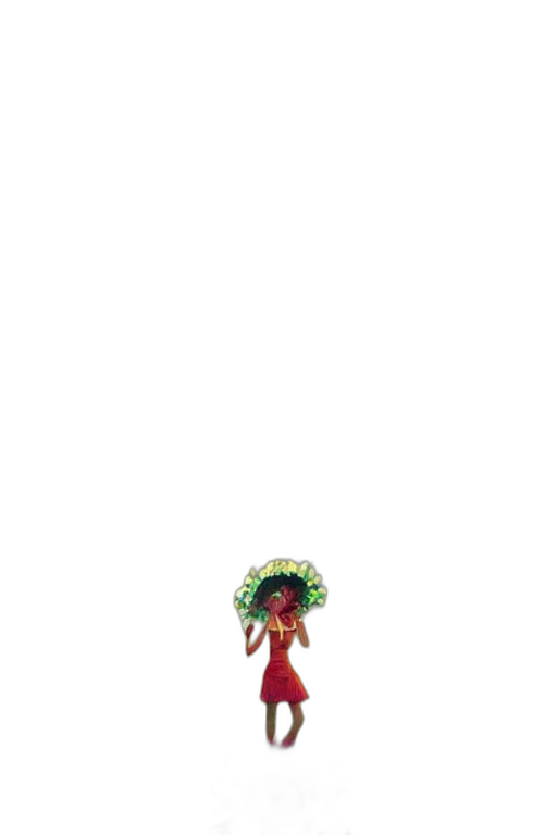 staff, flower, dress, hat transparent PNG cut-out