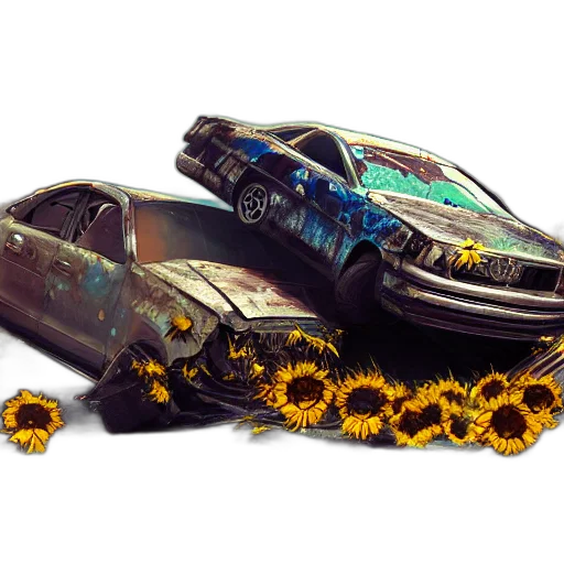 car, weapon, concept art, photorealistic transparent PNG cut-out