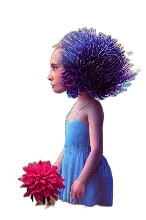 flower, crown, hair, dress transparent PNG cut-out