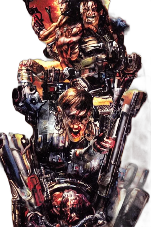 robot, weapon, cyberpunk, concept art transparent PNG cut-out
