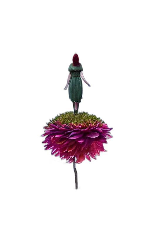 flower, dress, staff, crown transparent PNG cut-out