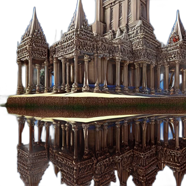 crown, building, 3d render, concept art transparent PNG cut-out