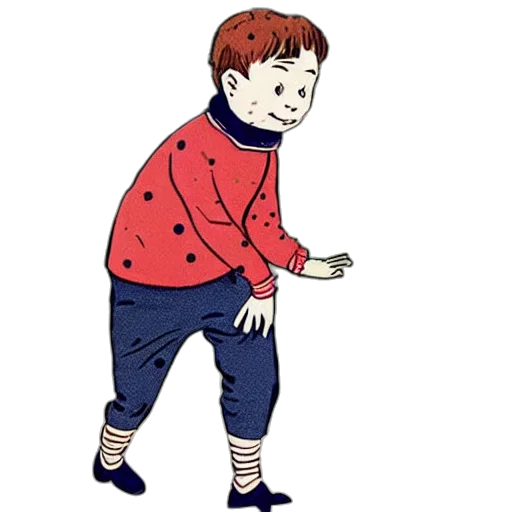 jacket, creature, staff, shoes transparent PNG cut-out