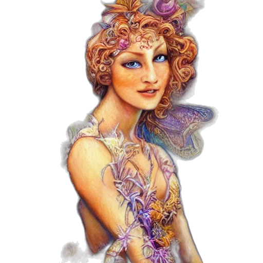 dress, crown, jewelry, fantasy art transparent PNG cut-out