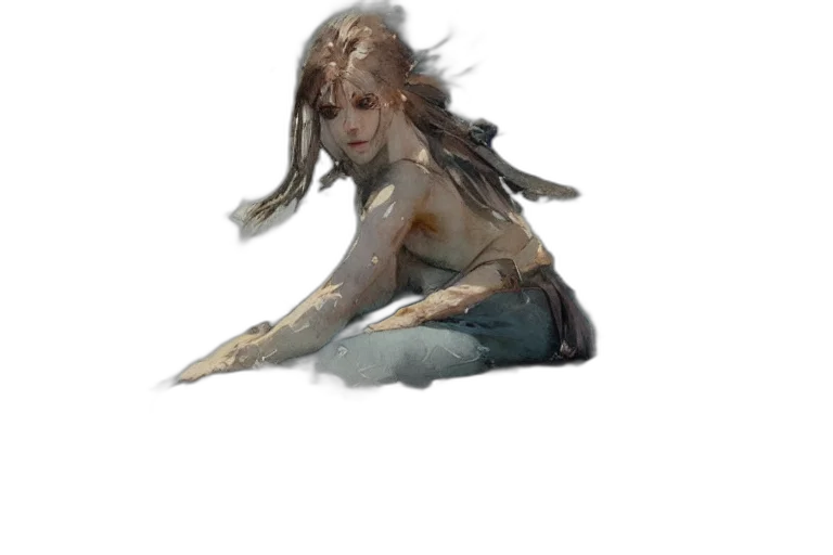 creature, hair, weapon, staff transparent PNG cut-out