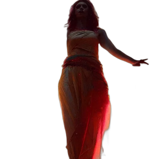 dress, staff, 3d render, concept art transparent PNG cut-out