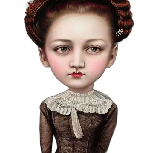face, crown, dress, photorealistic transparent PNG cut-out