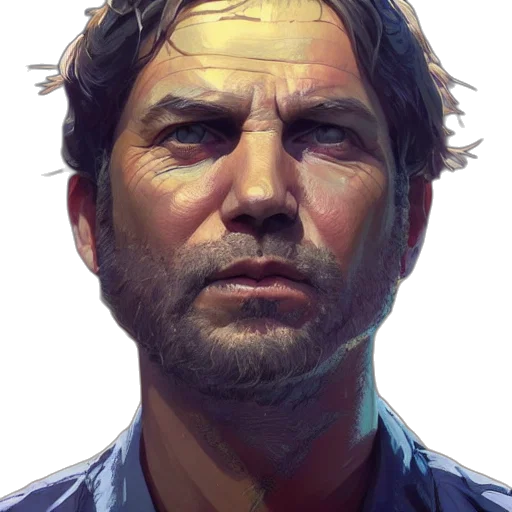 face, jacket, robot, staff transparent PNG cut-out
