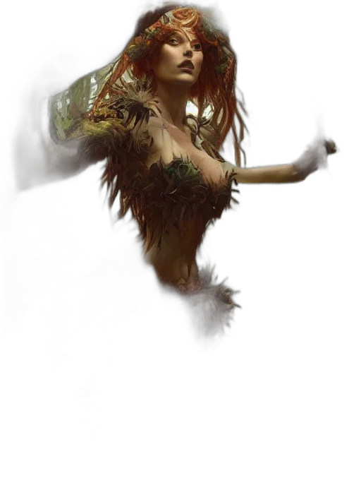 dragon, creature, staff, hair transparent PNG cut-out