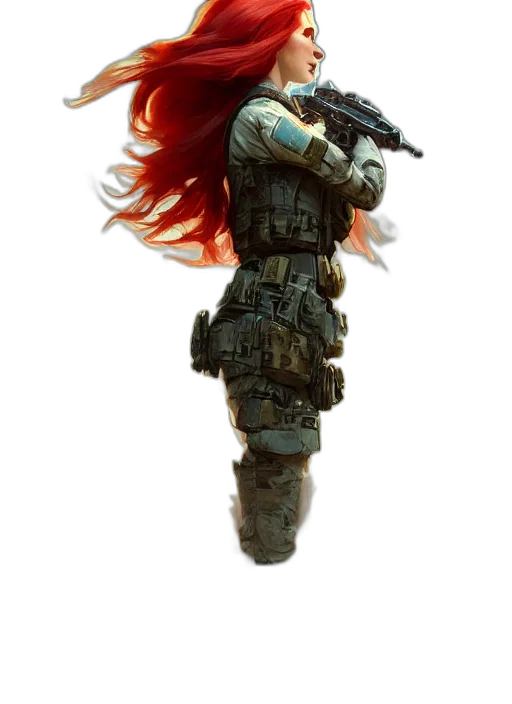 weapon, hair, staff, concept art transparent PNG cut-out