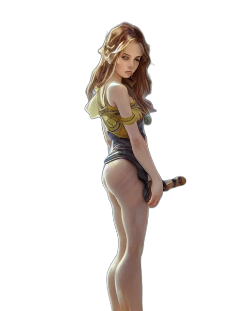 dress, staff, robot, weapon transparent PNG cut-out