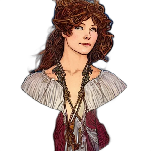 dress, crown, staff, fantasy art transparent PNG cut-out