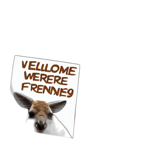 portrait, photo, kangaroo, wearing transparent PNG cut-out