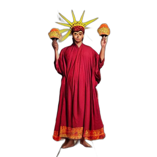 staff, hat, dress, food transparent PNG cut-out