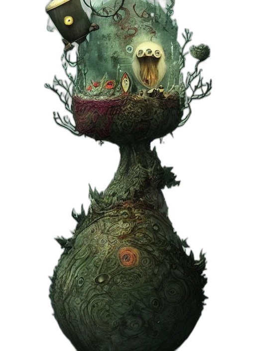 tree, creature, crown, staff transparent PNG cut-out