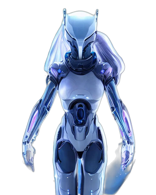 robot, concept art, cyberpunk, 3d render transparent PNG cut-out