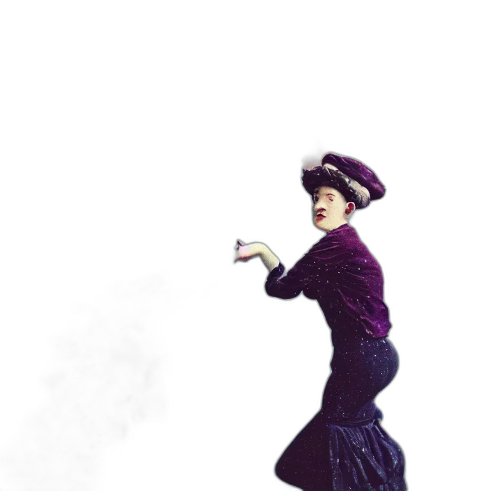 staff, hat, dress, umbrella transparent PNG cut-out