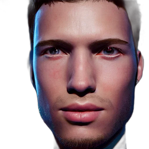 face, mask, photorealistic, 3d render transparent PNG cut-out