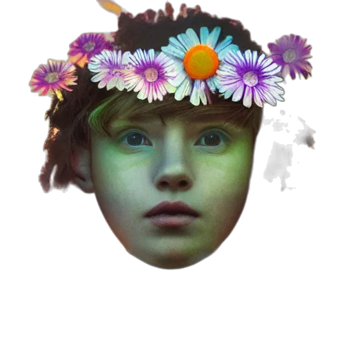 crown, face, flower, mask transparent PNG cut-out