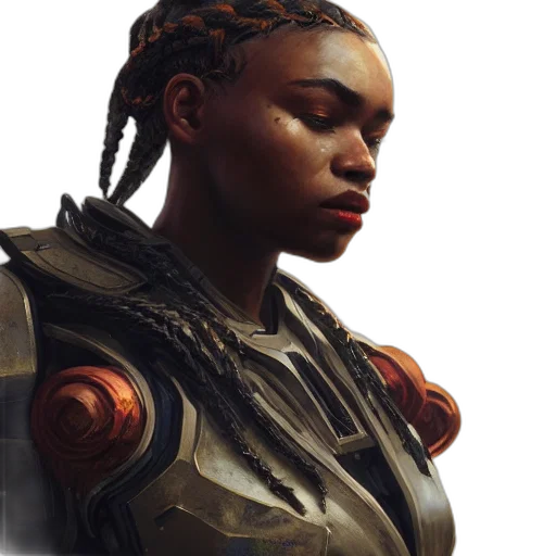 robot, face, weapon, concept art transparent PNG cut-out