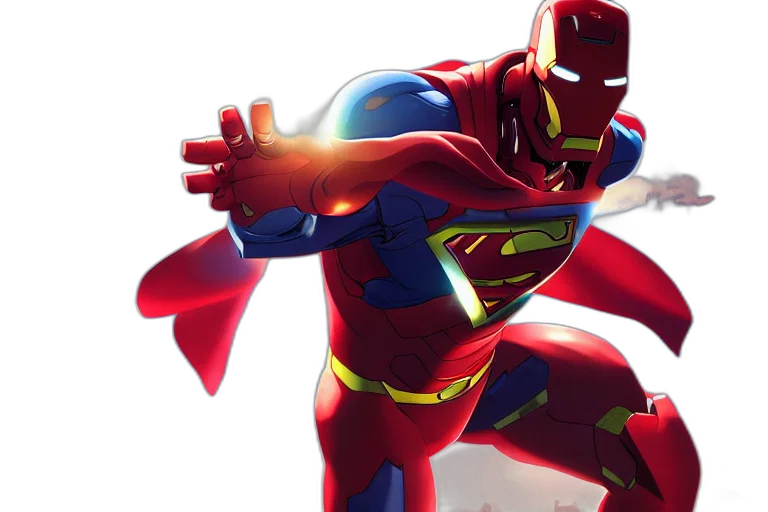 comic book art, concept art, 3d render, superman transparent PNG cut-out