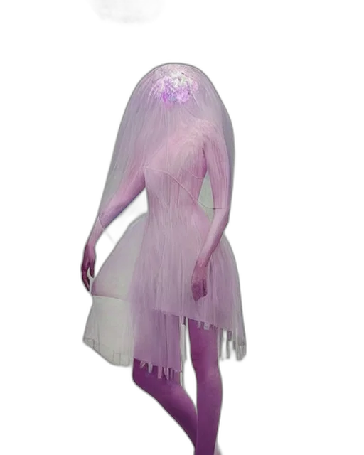 dress, creature, hair, mask transparent PNG cut-out