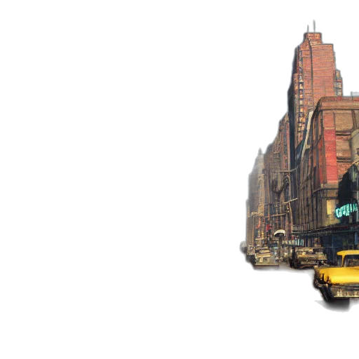 car, building, concept art, 3d render transparent PNG cut-out