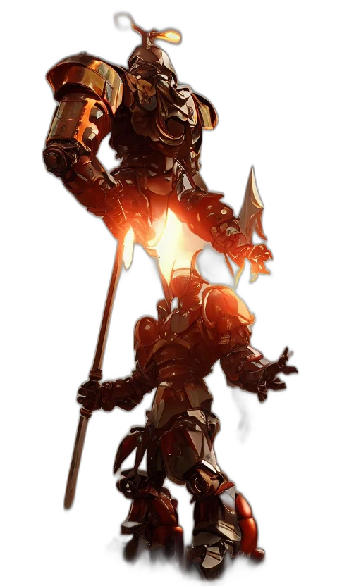 robot, weapon, sword, staff transparent PNG cut-out