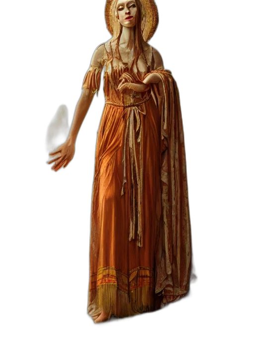 dress, staff, jewelry, mask transparent PNG cut-out