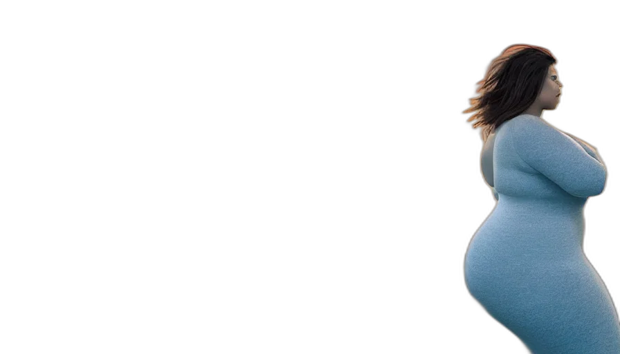 face, hair, staff, 3d render transparent PNG cut-out