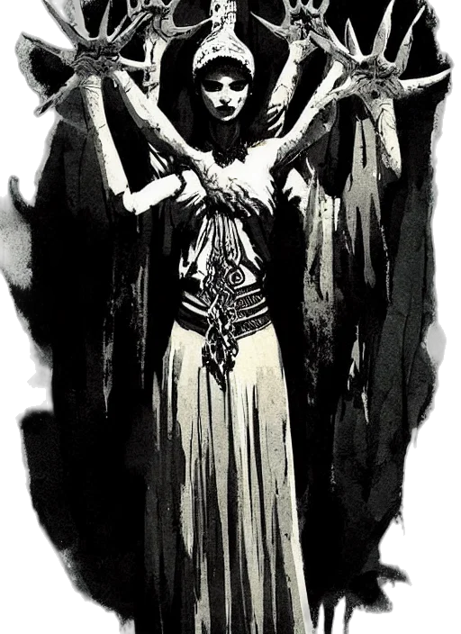 dress, staff, crown, comic book art transparent PNG cut-out