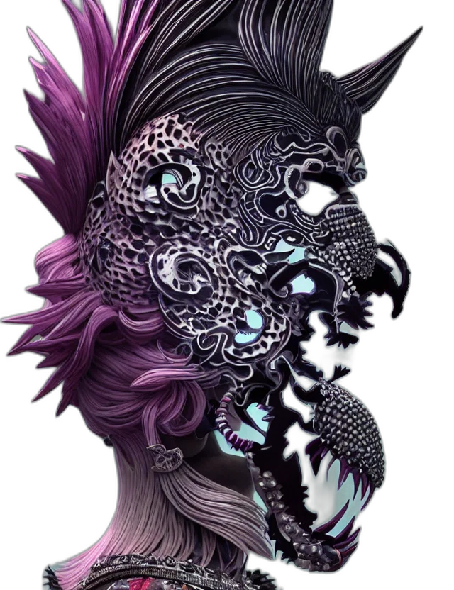 mask, dragon, face, crown transparent PNG cut-out