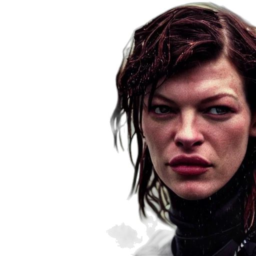 face, jacket, photorealistic, cyberpunk transparent PNG cut-out