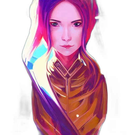 face, jacket, staff, fantasy art transparent PNG cut-out