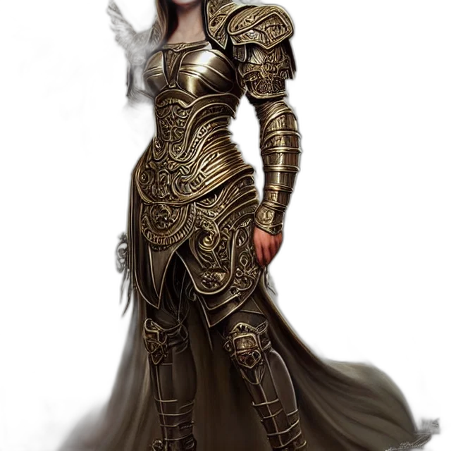 dress, sword, staff, fantasy art transparent PNG cut-out