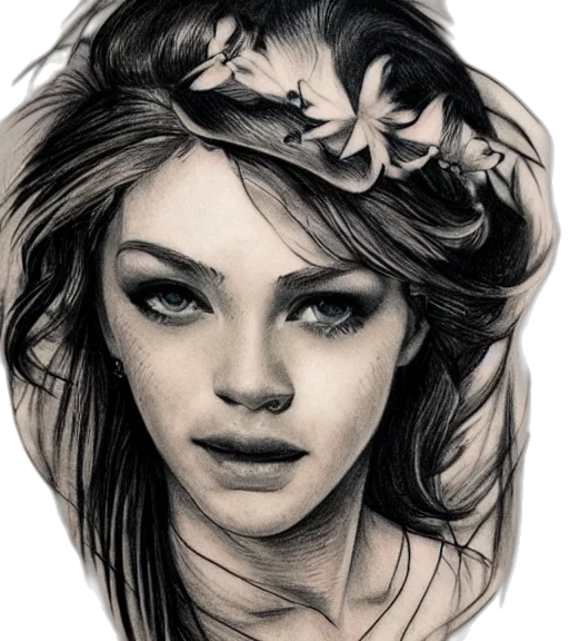 face, crown, flower, hair transparent PNG cut-out