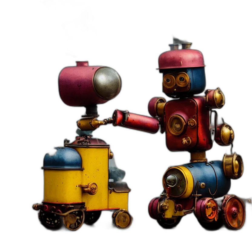 robot, car, 3d render, concept art transparent PNG cut-out
