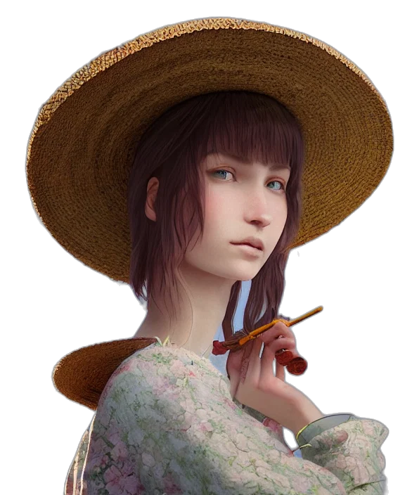 hat, face, staff, jewelry transparent PNG cut-out