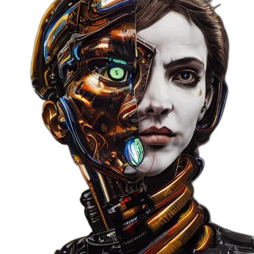 robot, face, cyberpunk, concept art transparent PNG cut-out