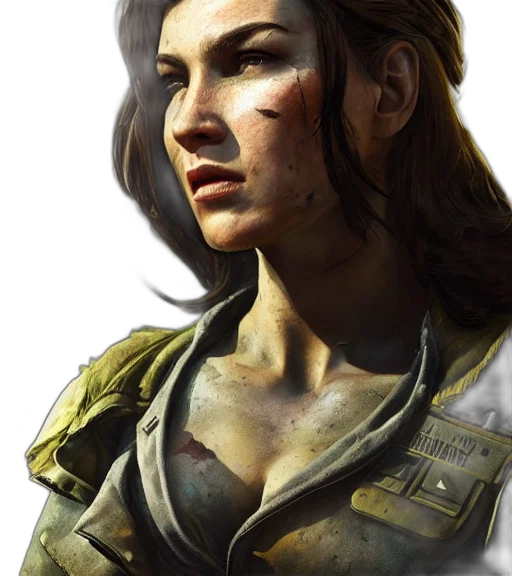face, weapon, concept art, photorealistic transparent PNG cut-out