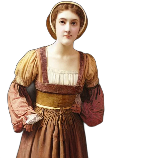 dress, face, jewelry, staff transparent PNG cut-out